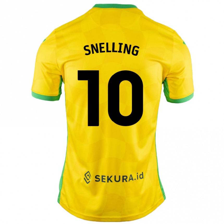 Men Football Natasha Snelling #10 Yellow Green Home Jersey 2024/25 T-Shirt Nz