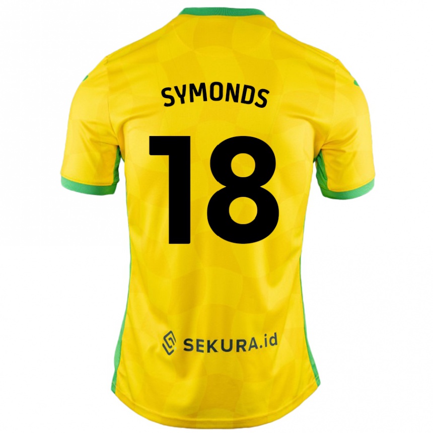 Men Football Freya Symonds #18 Yellow Green Home Jersey 2024/25 T-Shirt Nz