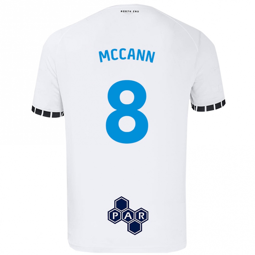 Men Football Ali Mccann #8 White Home Jersey 2024/25 T-Shirt Nz