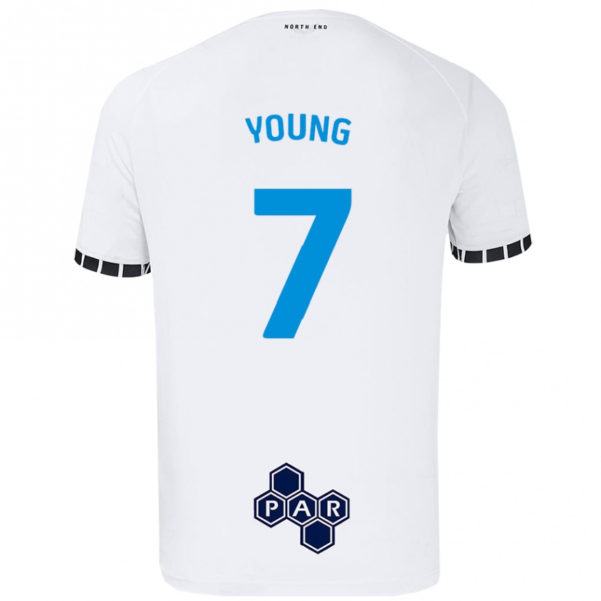 Men Football Danielle Young #7 White Home Jersey 2024/25 T-Shirt Nz