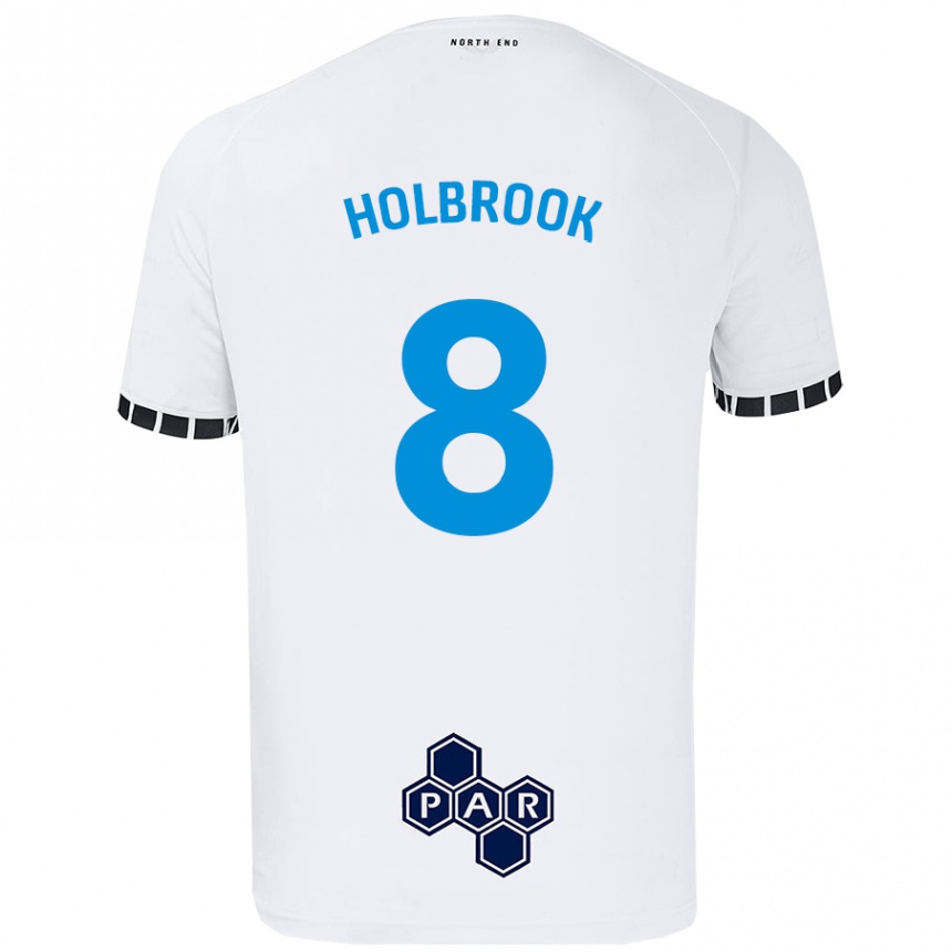 Men Football Jess Holbrook #8 White Home Jersey 2024/25 T-Shirt Nz