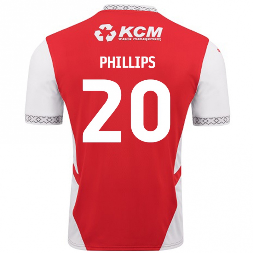 Men Football Dillon Phillips #20 Red White Home Jersey 2024/25 T-Shirt Nz