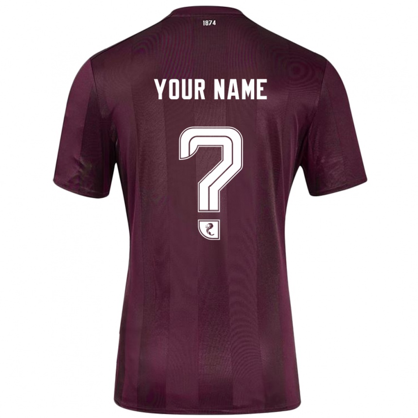 Men Football Your Name #0 Burgundy Home Jersey 2024/25 T-Shirt Nz