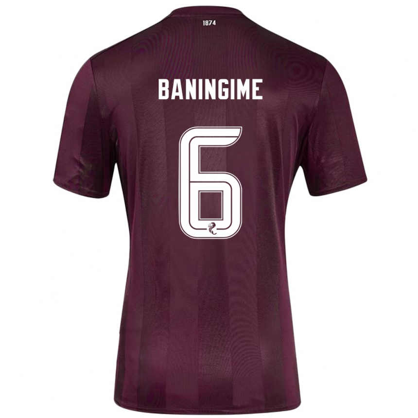 Men Football Beni Baningime #6 Burgundy Home Jersey 2024/25 T-Shirt Nz