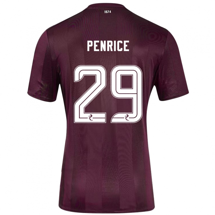 Men Football James Penrice #29 Burgundy Home Jersey 2024/25 T-Shirt Nz