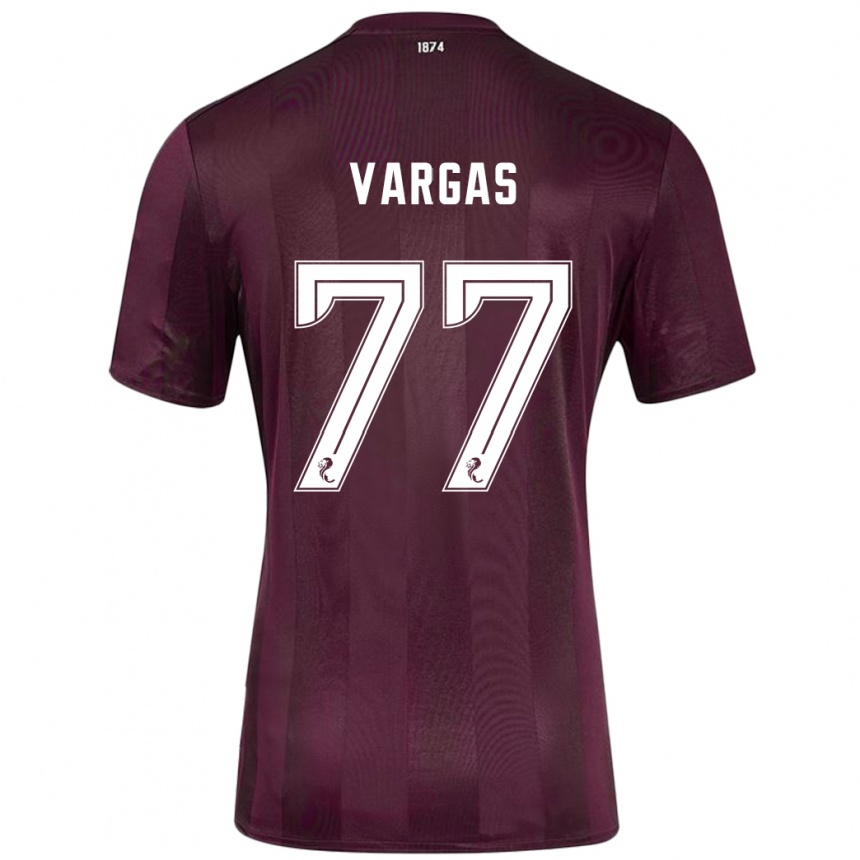 Men Football Kenneth Vargas #77 Burgundy Home Jersey 2024/25 T-Shirt Nz