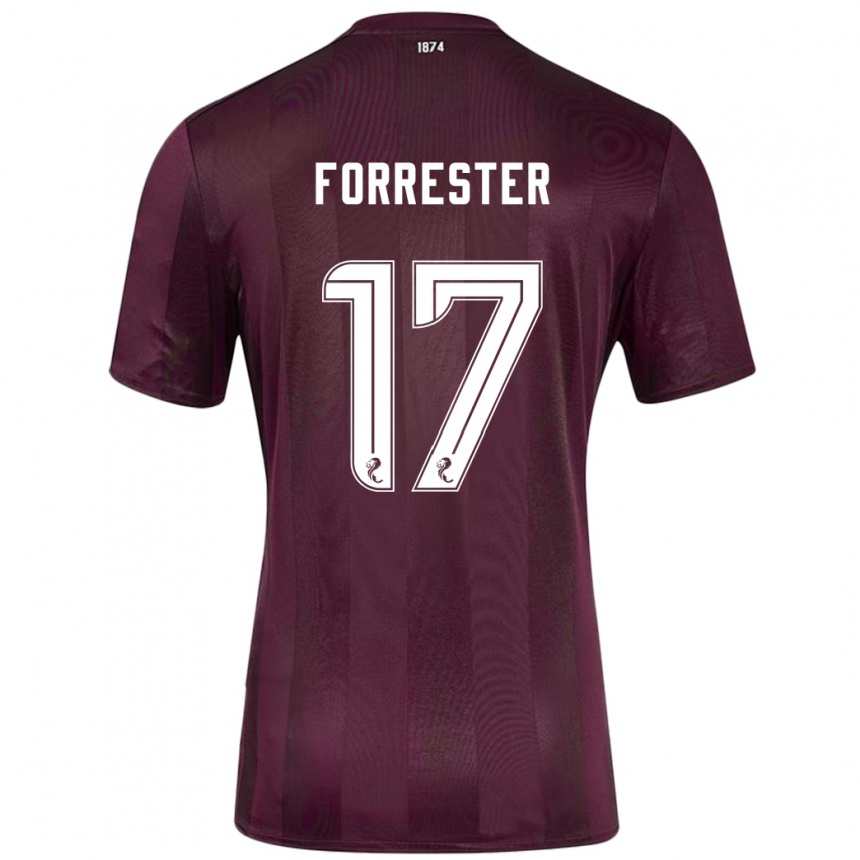 Men Football Adam Forrester #17 Burgundy Home Jersey 2024/25 T-Shirt Nz