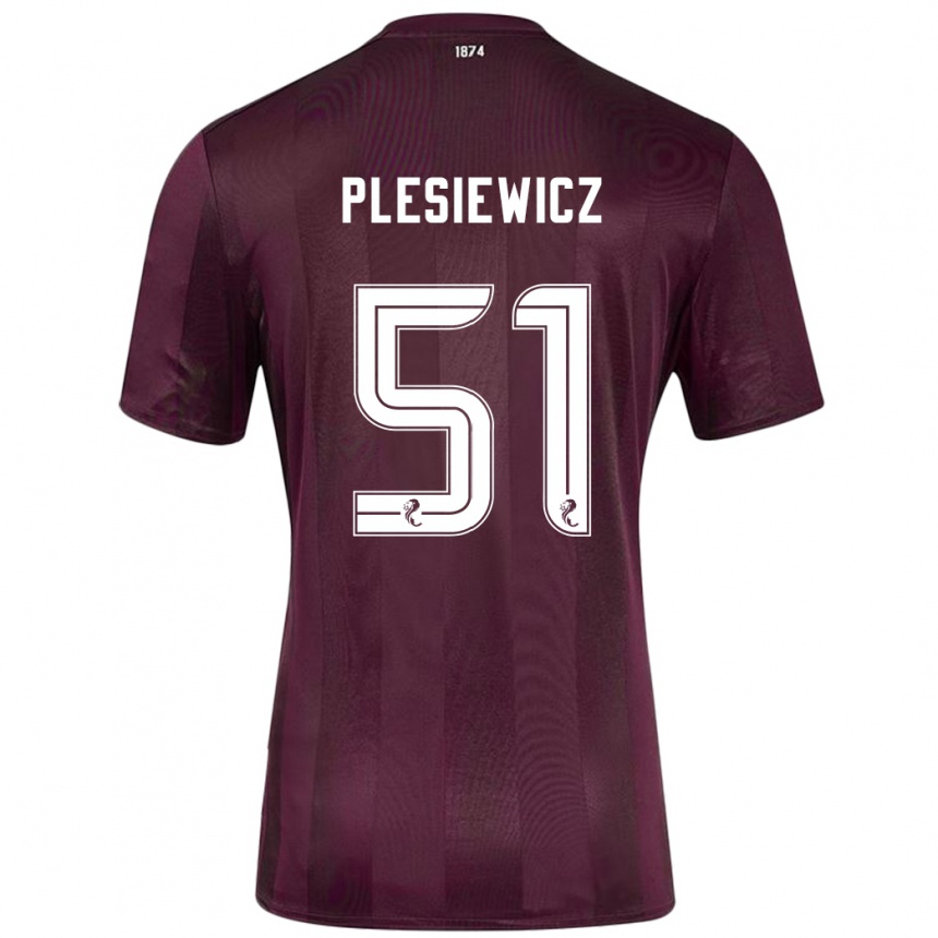 Men Football Szymon Plesiewicz #51 Burgundy Home Jersey 2024/25 T-Shirt Nz