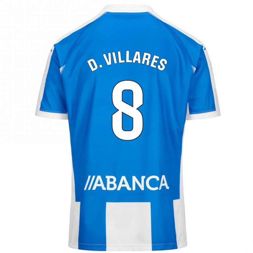 Men Football Diego Villares #8 Blue White Home Jersey 2024/25 T-Shirt Nz