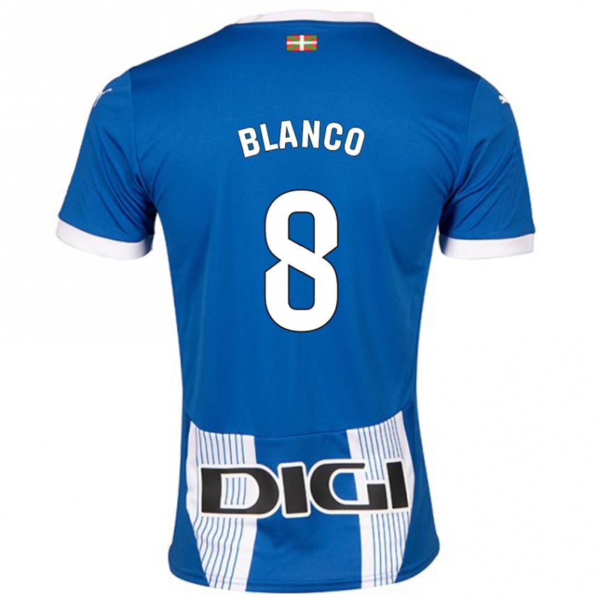 Men Football Antonio Blanco #8 Blue Home Jersey 2024/25 T-Shirt Nz