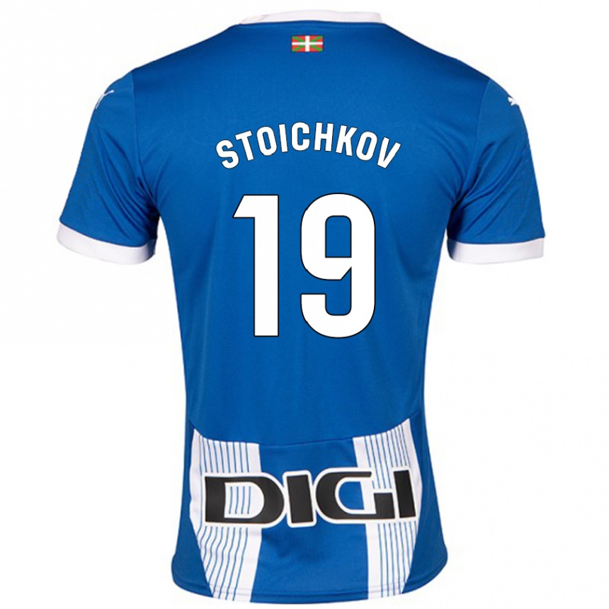 Men Football Stoichkov #19 Blue Home Jersey 2024/25 T-Shirt Nz