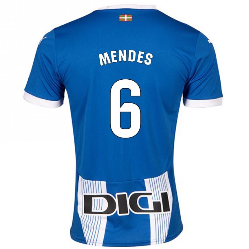 Men Football Tomás Mendes #6 Blue Home Jersey 2024/25 T-Shirt Nz