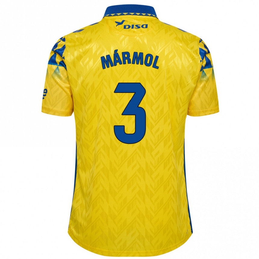 Men Football Mika Mármol #3 Yellow Blue Home Jersey 2024/25 T-Shirt Nz