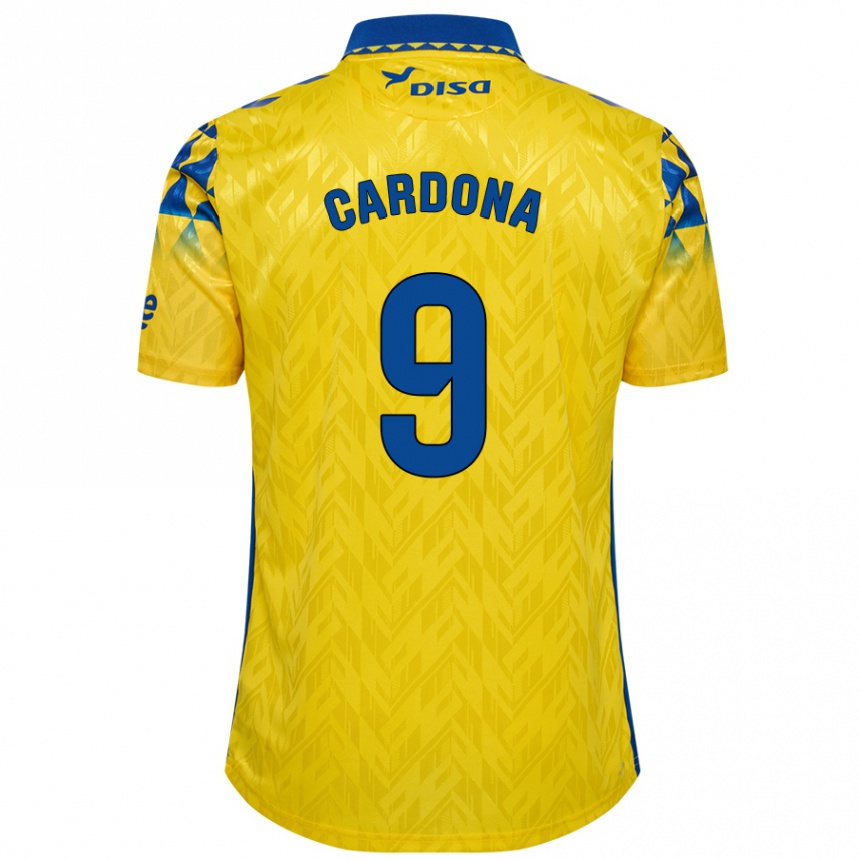 Men Football Marc Cardona #9 Yellow Blue Home Jersey 2024/25 T-Shirt Nz