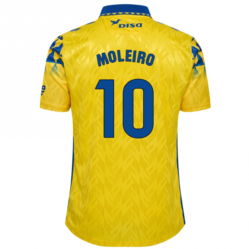 Men Football Alberto Moleiro #10 Yellow Blue Home Jersey 2024/25 T-Shirt Nz