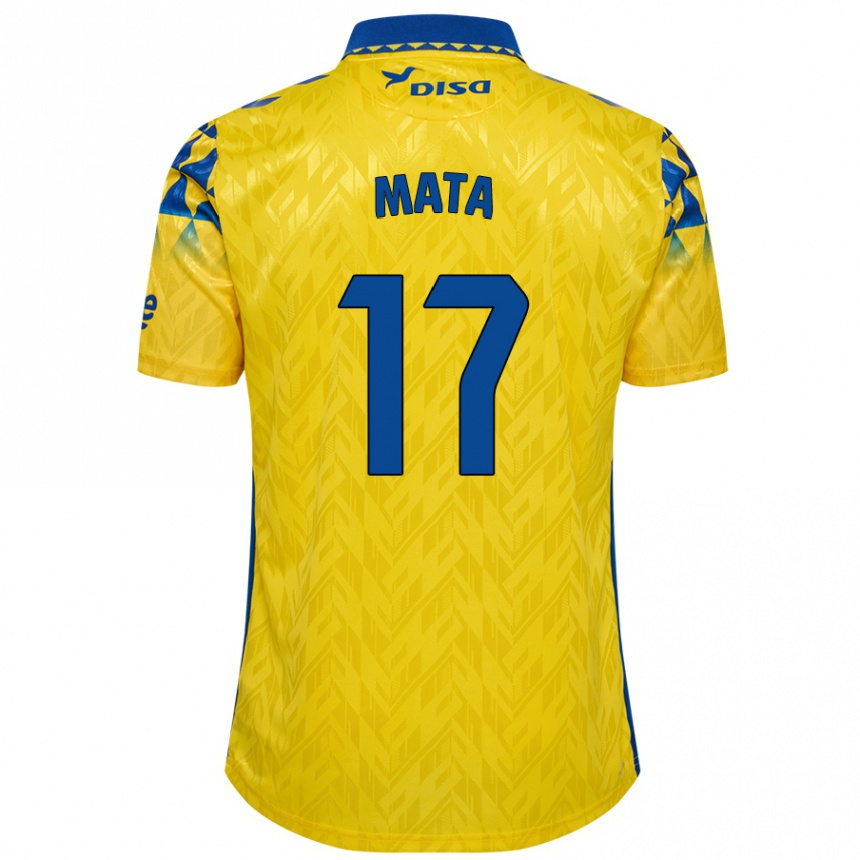 Men Football Jaime Mata #17 Yellow Blue Home Jersey 2024/25 T-Shirt Nz