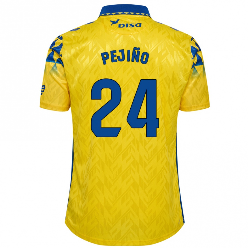 Men Football Pejiño #24 Yellow Blue Home Jersey 2024/25 T-Shirt Nz