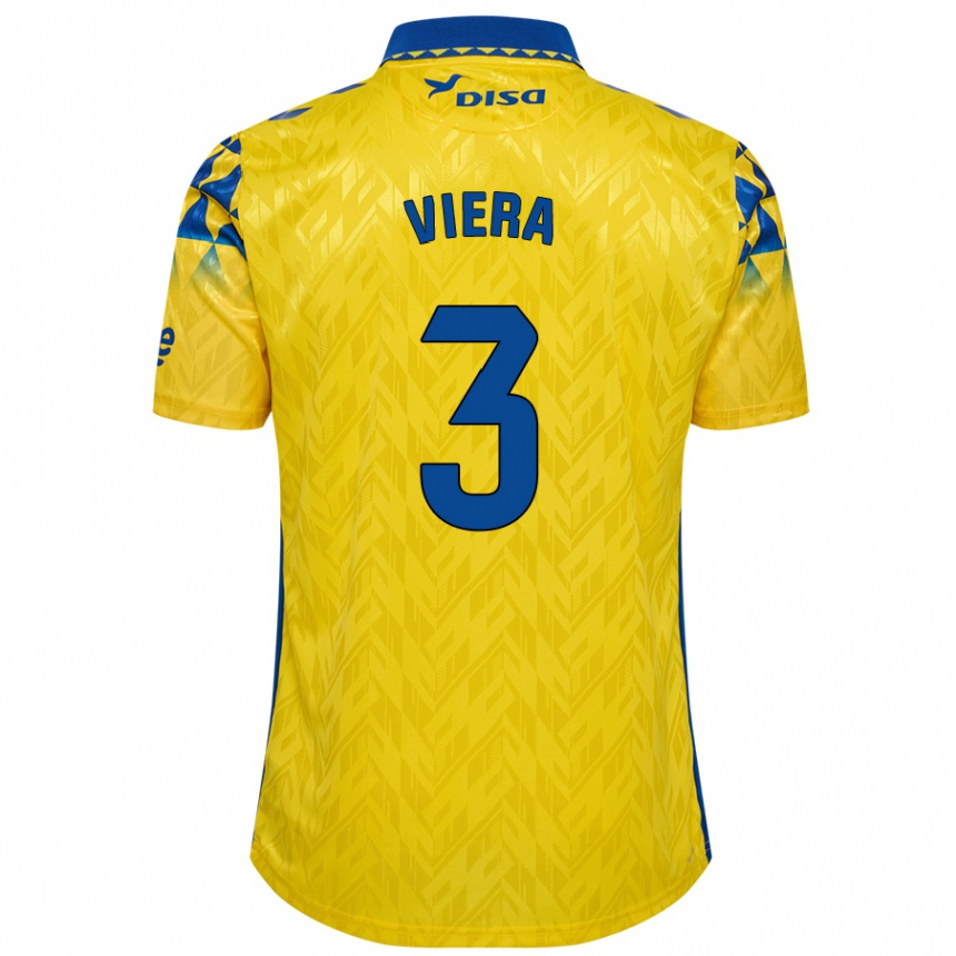 Men Football Óliver Viera #3 Yellow Blue Home Jersey 2024/25 T-Shirt Nz