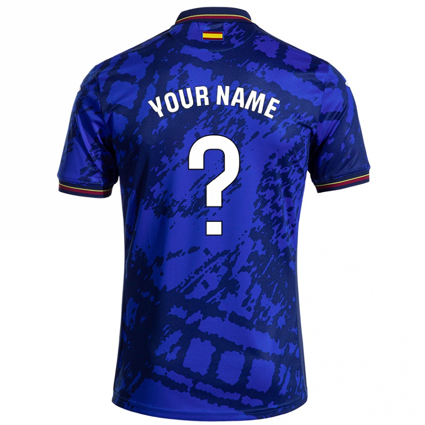 Men Football Your Name #0 Darker Blue Home Jersey 2024/25 T-Shirt Nz