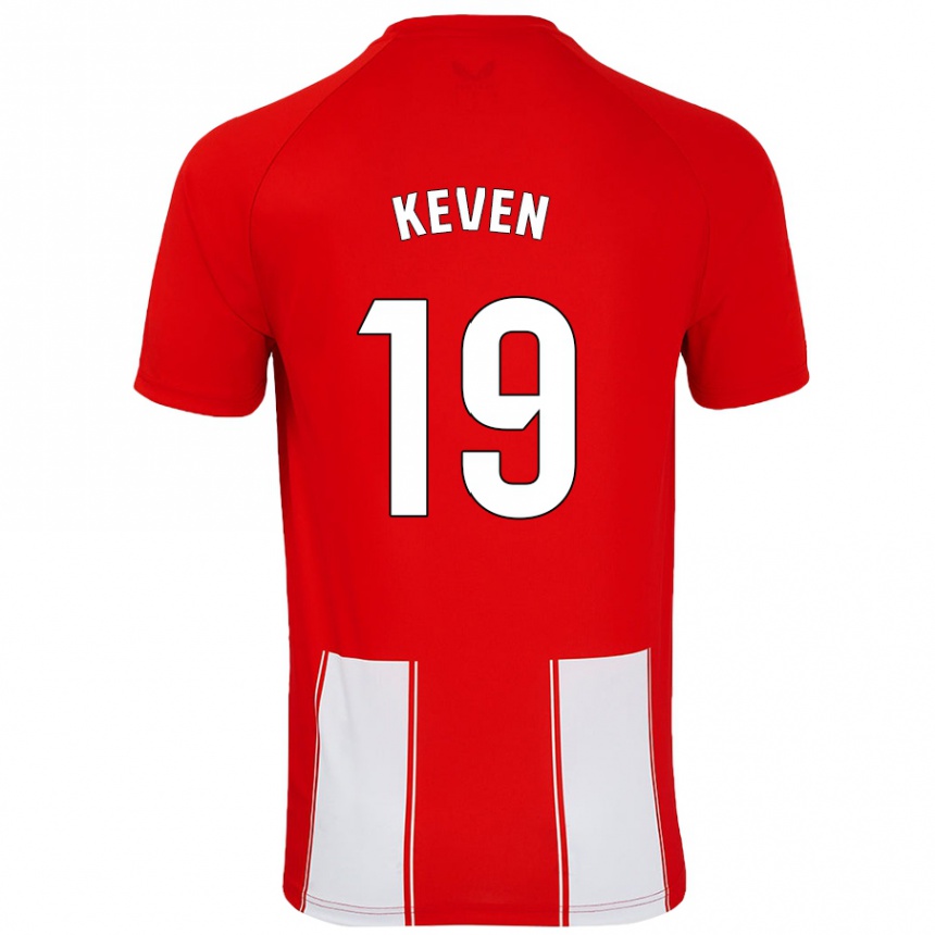 Men Football Keven #19 Red White Home Jersey 2024/25 T-Shirt Nz