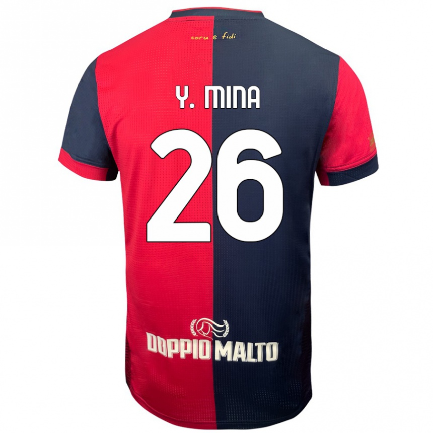 Men Football Yerry Mina #26 Red Darker Blue Home Jersey 2024/25 T-Shirt Nz