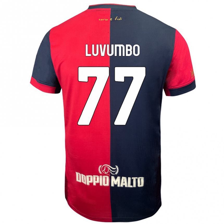 Men Football Zito Luvumbo #77 Red Darker Blue Home Jersey 2024/25 T-Shirt Nz