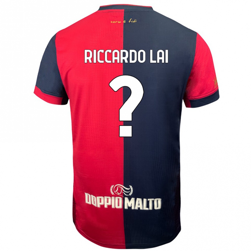 Men Football Riccardo Lai #0 Red Darker Blue Home Jersey 2024/25 T-Shirt Nz