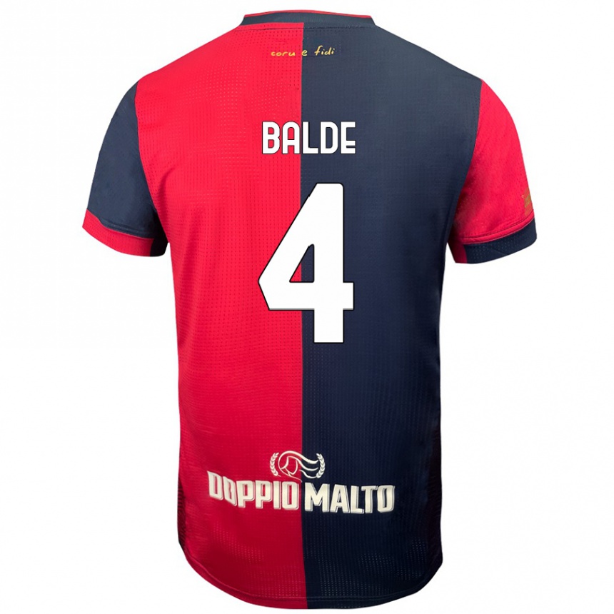 Men Football Mamadou Balde #4 Red Darker Blue Home Jersey 2024/25 T-Shirt Nz