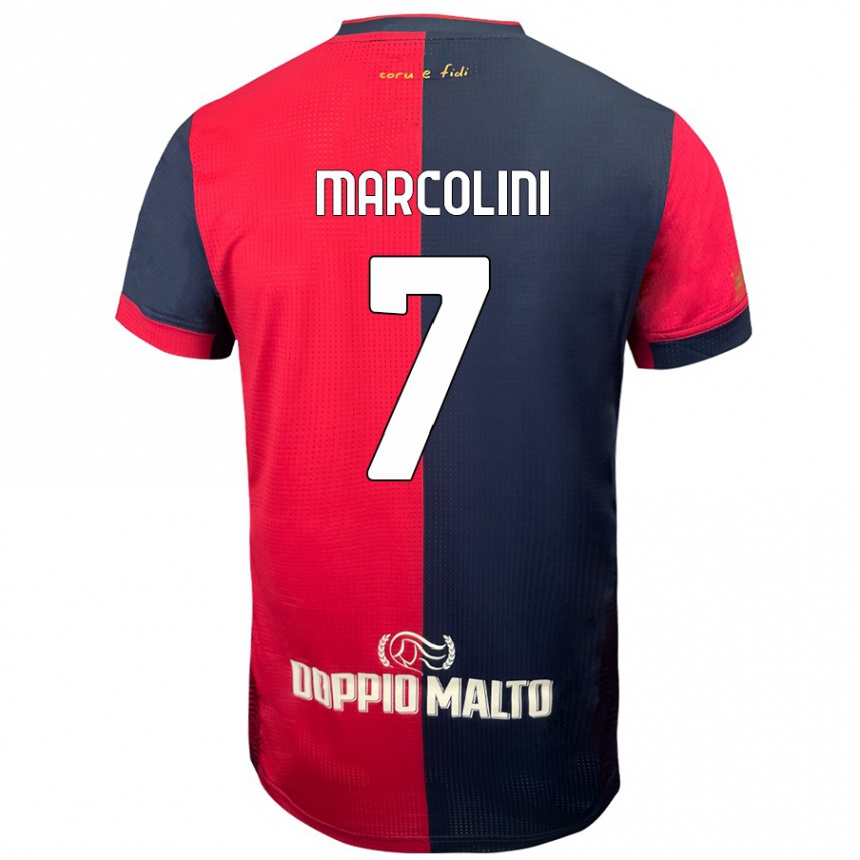 Men Football Diego Marcolini #7 Red Darker Blue Home Jersey 2024/25 T-Shirt Nz