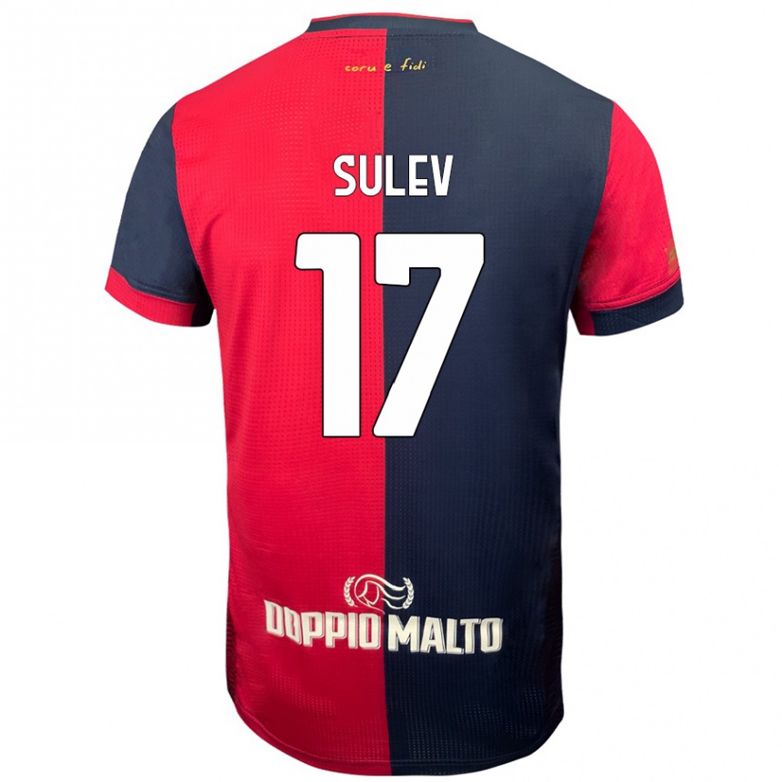 Men Football Ivan Sulev #17 Red Darker Blue Home Jersey 2024/25 T-Shirt Nz