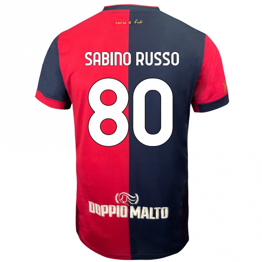 Men Football Alessandro Sabino Russo #80 Red Darker Blue Home Jersey 2024/25 T-Shirt Nz