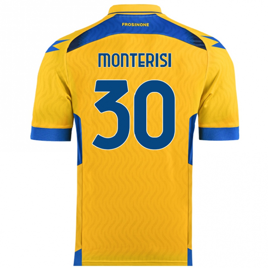 Men Football Ilario Monterisi #30 Yellow Home Jersey 2024/25 T-Shirt Nz