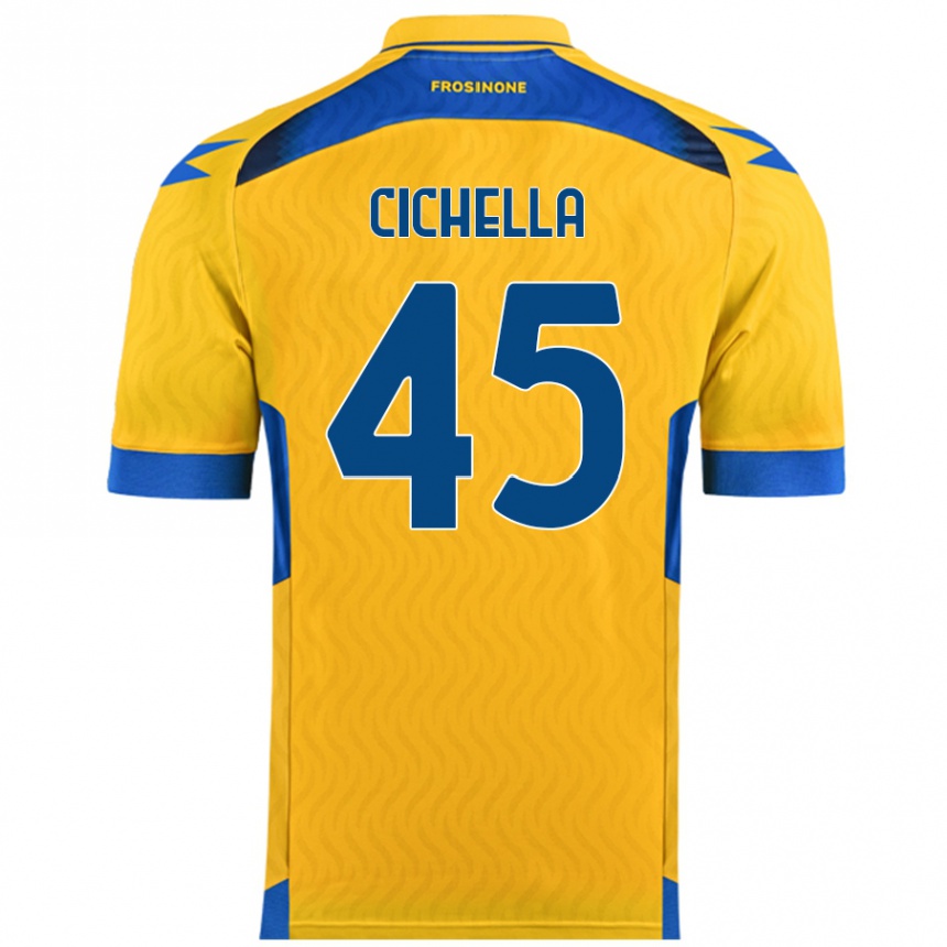 Men Football Matteo Cichella #45 Yellow Home Jersey 2024/25 T-Shirt Nz