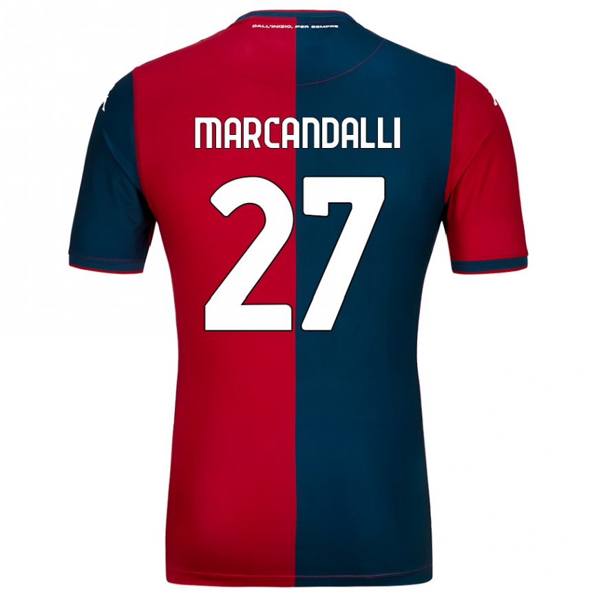 Men Football Alessandro Marcandalli #27 Red Dark Blue Home Jersey 2024/25 T-Shirt Nz