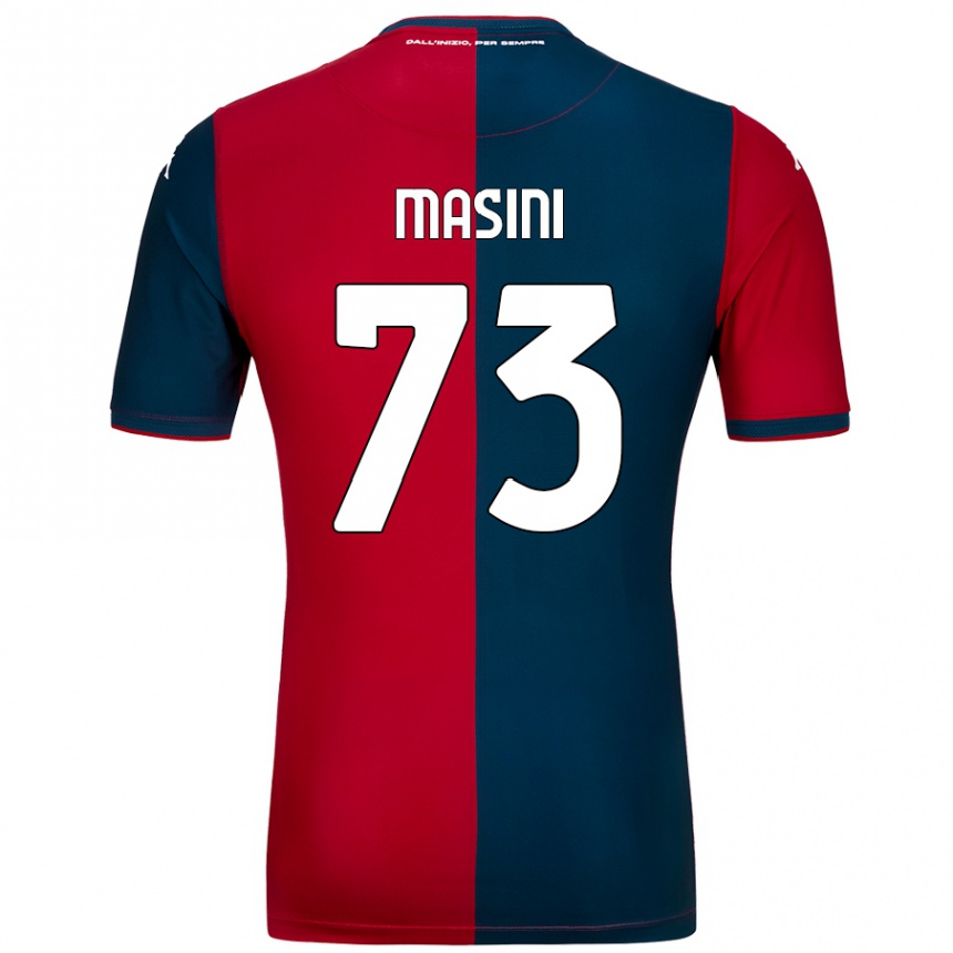 Men Football Patrizio Masini #73 Red Dark Blue Home Jersey 2024/25 T-Shirt Nz