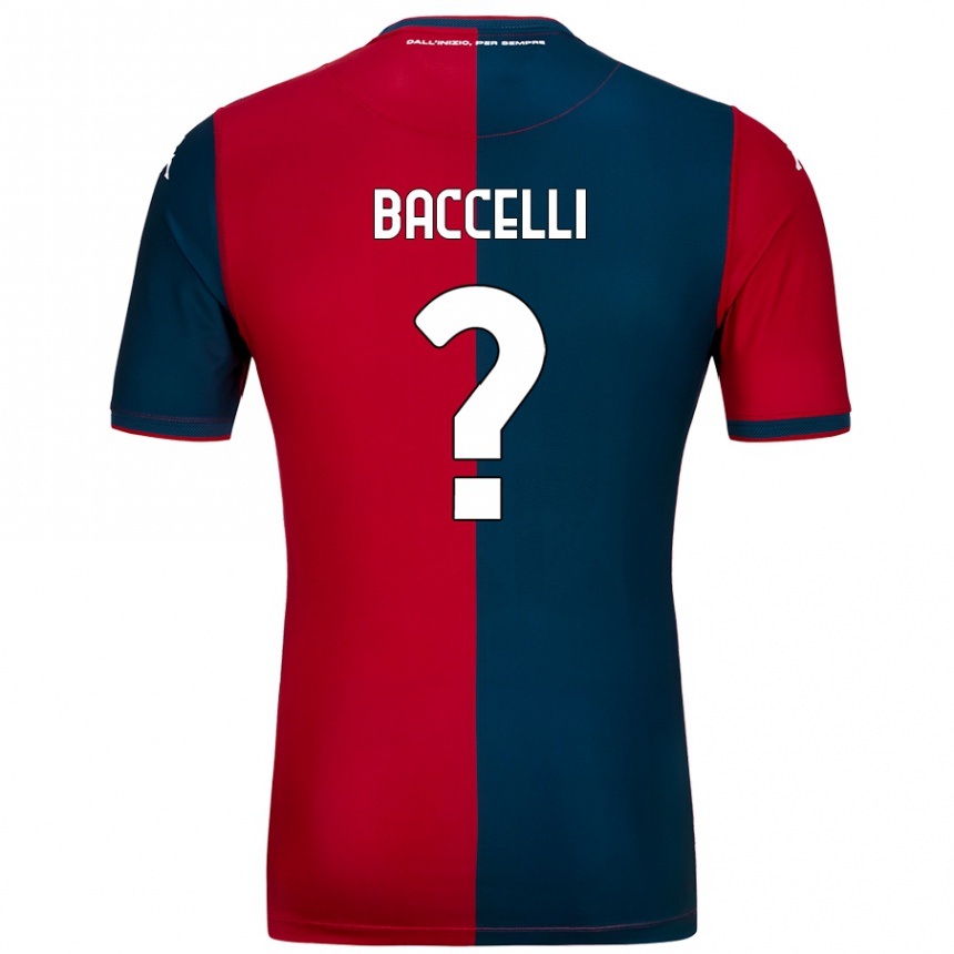 Men Football Pietro Baccelli #0 Red Dark Blue Home Jersey 2024/25 T-Shirt Nz