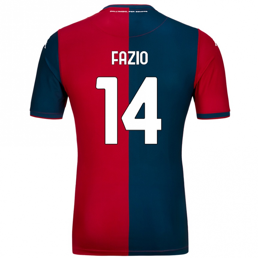 Men Football Tommaso Fazio #14 Red Dark Blue Home Jersey 2024/25 T-Shirt Nz