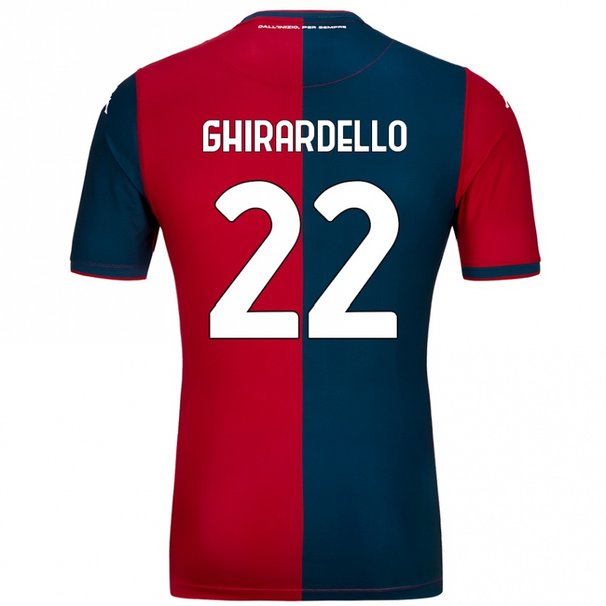 Men Football Tommaso Ghirardello #22 Red Dark Blue Home Jersey 2024/25 T-Shirt Nz