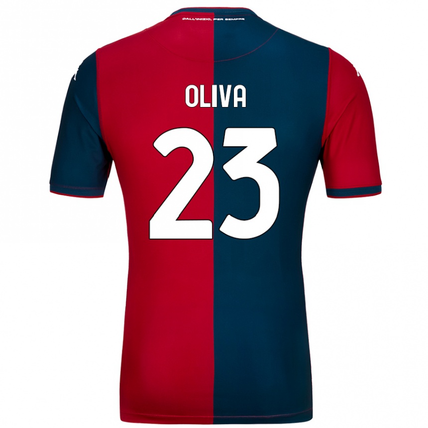 Men Football Eleonora Oliva #23 Red Dark Blue Home Jersey 2024/25 T-Shirt Nz