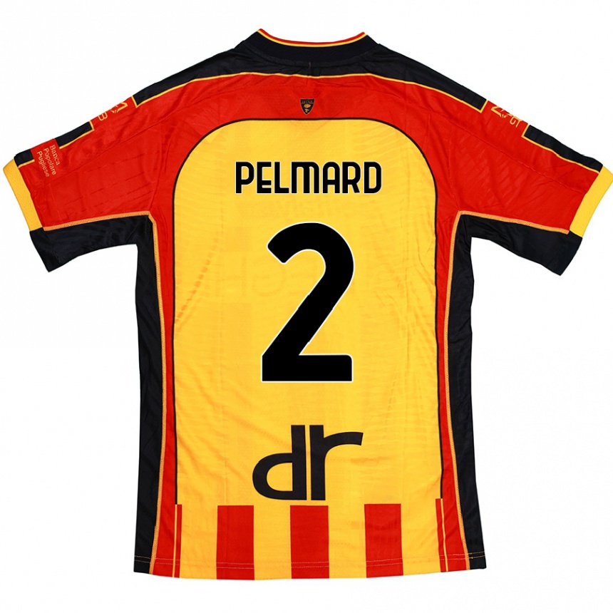 Men Football Andy Pelmard #2 Yellow Red Home Jersey 2024/25 T-Shirt Nz