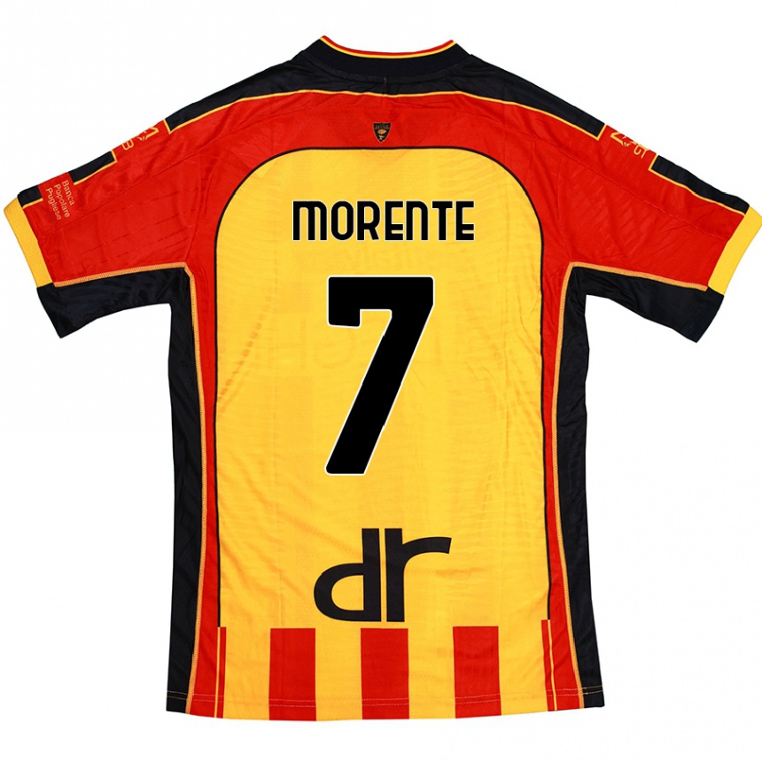 Men Football Tete Morente #7 Yellow Red Home Jersey 2024/25 T-Shirt Nz