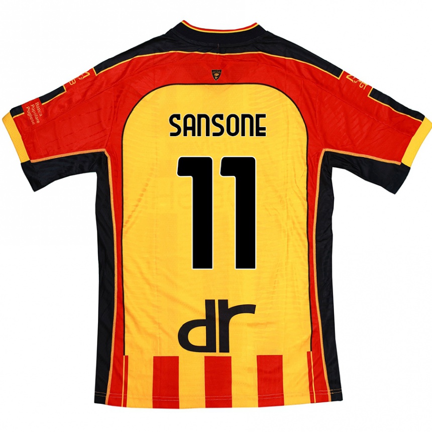 Men Football Nicola Sansone #11 Yellow Red Home Jersey 2024/25 T-Shirt Nz