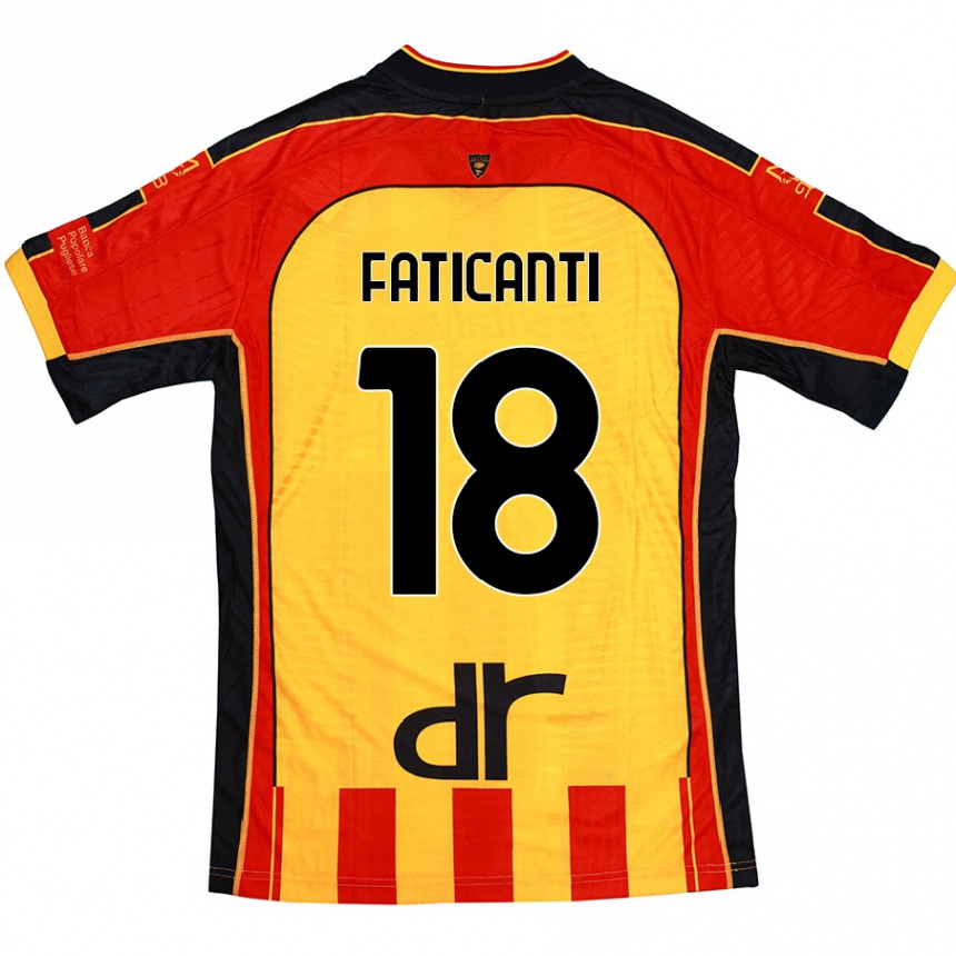 Men Football Giacomo Faticanti #18 Yellow Red Home Jersey 2024/25 T-Shirt Nz