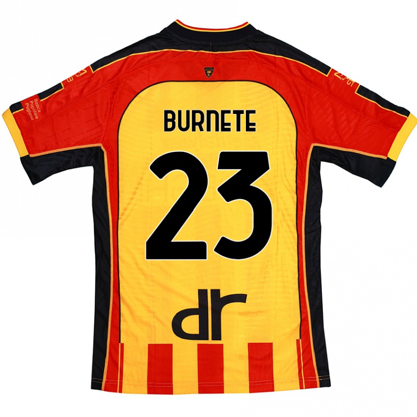 Men Football Rareș Burnete #23 Yellow Red Home Jersey 2024/25 T-Shirt Nz