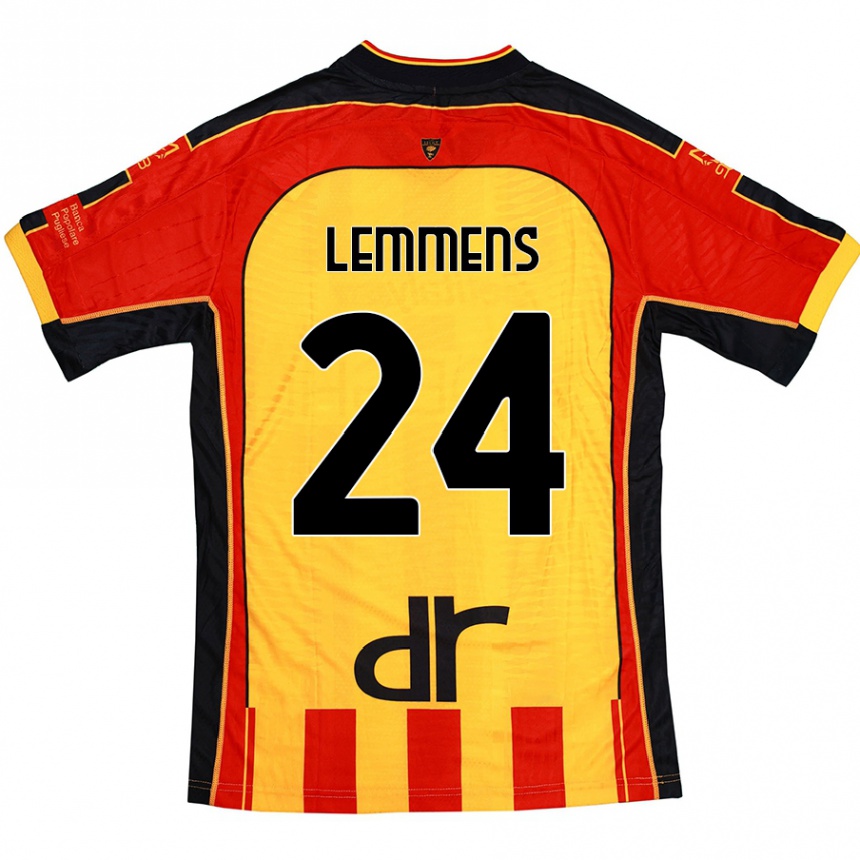 Men Football Mats Lemmens #24 Yellow Red Home Jersey 2024/25 T-Shirt Nz