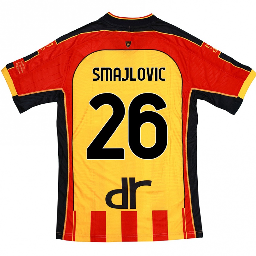 Men Football Zinedin Smajlovic #26 Yellow Red Home Jersey 2024/25 T-Shirt Nz