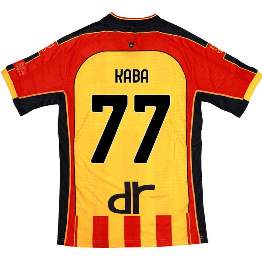 Men Football Mohamed Kaba #77 Yellow Red Home Jersey 2024/25 T-Shirt Nz