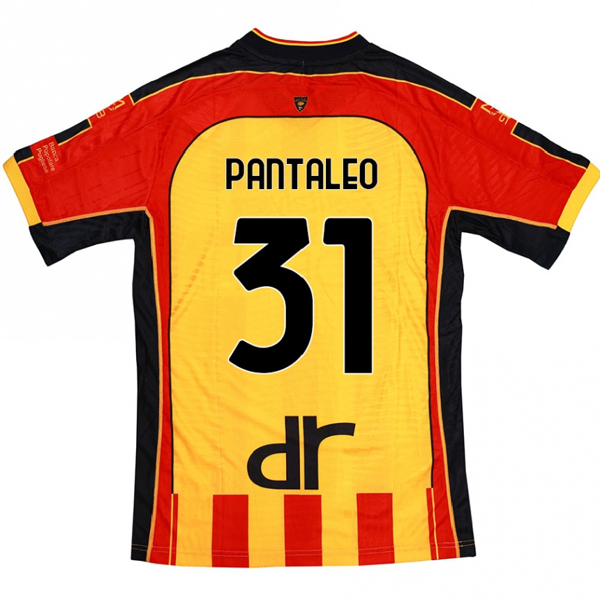 Men Football Dario Pantaleo #31 Yellow Red Home Jersey 2024/25 T-Shirt Nz