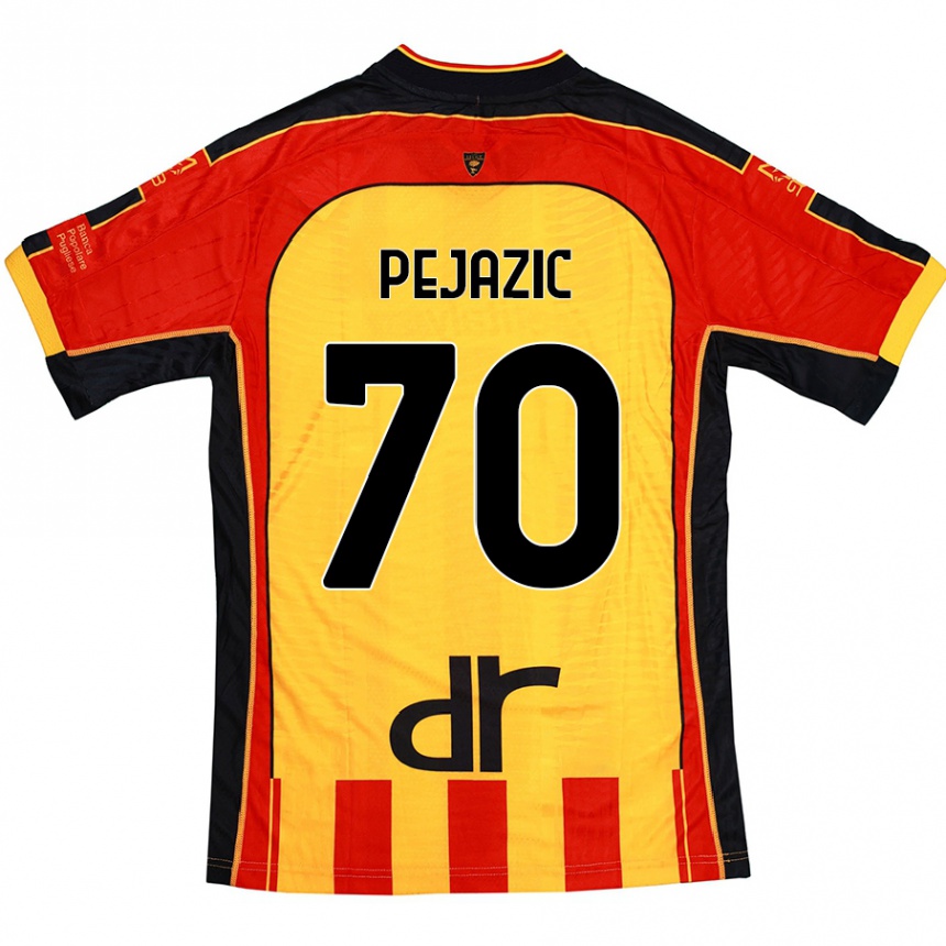 Men Football Mario Pejazic #70 Yellow Red Home Jersey 2024/25 T-Shirt Nz