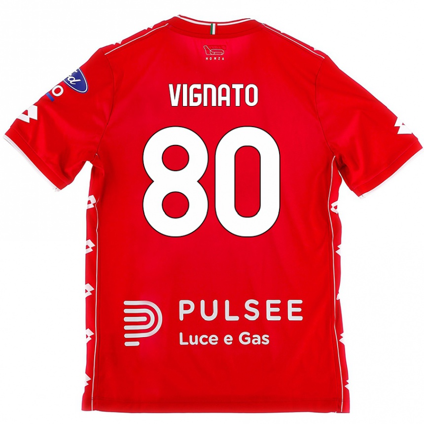 Men Football Samuele Vignato #80 Red White Home Jersey 2024/25 T-Shirt Nz